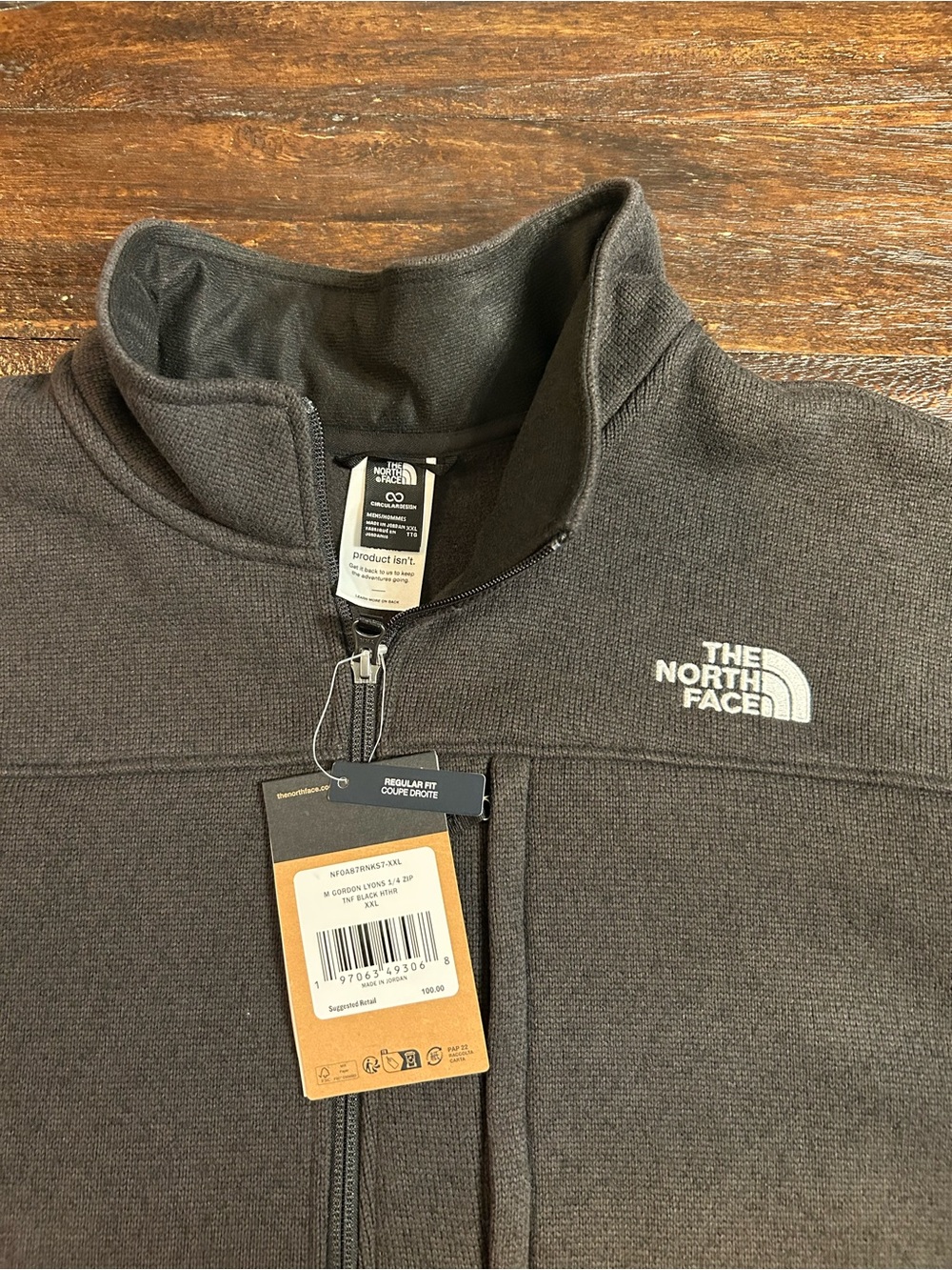 The North Face - Gordon Lyons 1/4-Zip Jacket - Men's - Black Heathered - Picture 8 of 12